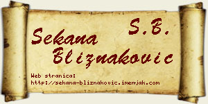 Sekana Bliznaković vizit kartica